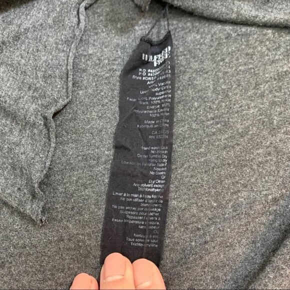 aritzia Wilfred Free Simone Grey Long Sleeve T-shirt Vegan Leather Inser… - Picture 8 of 10